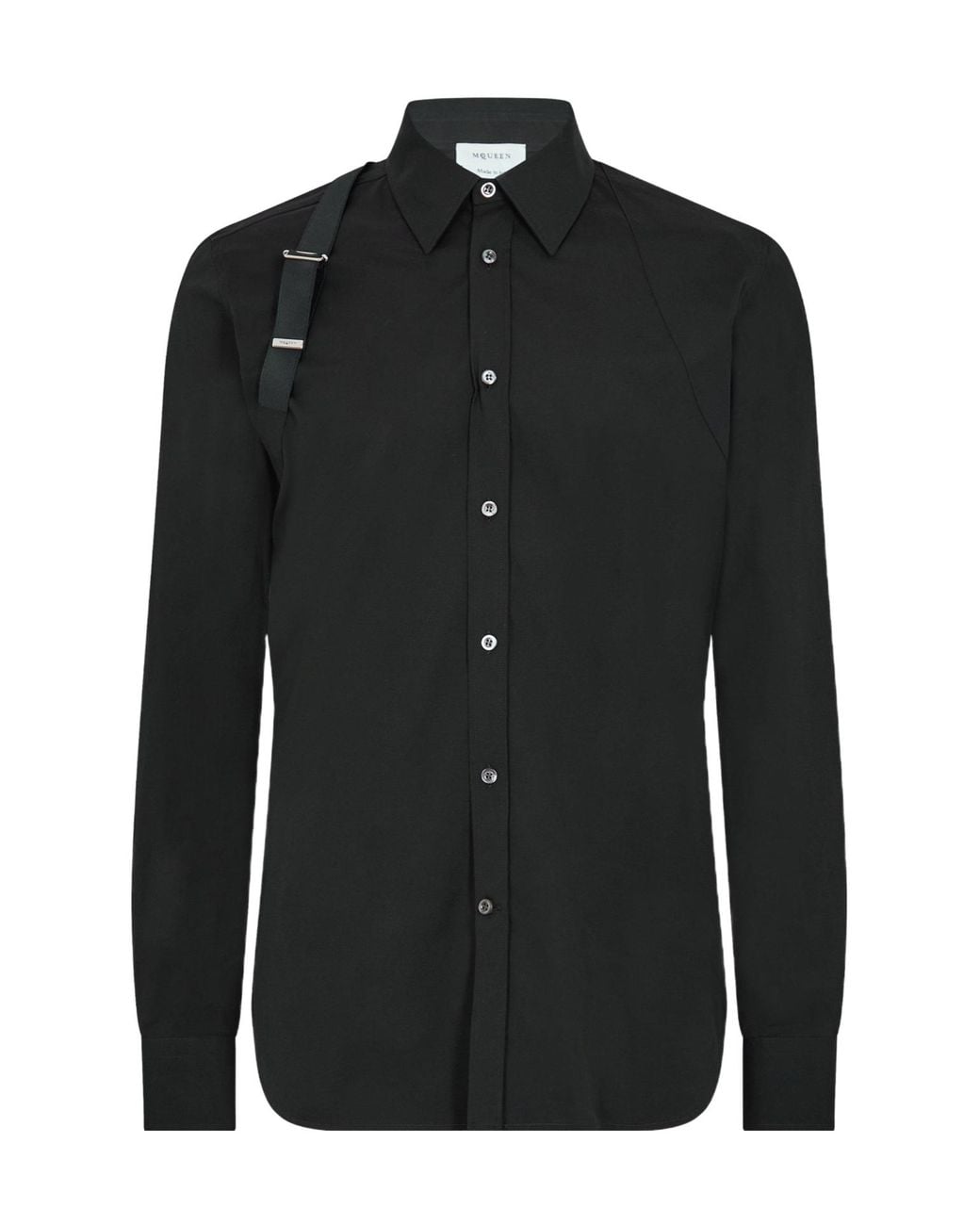 McQueen Black Long-Sleeved Shirt for men