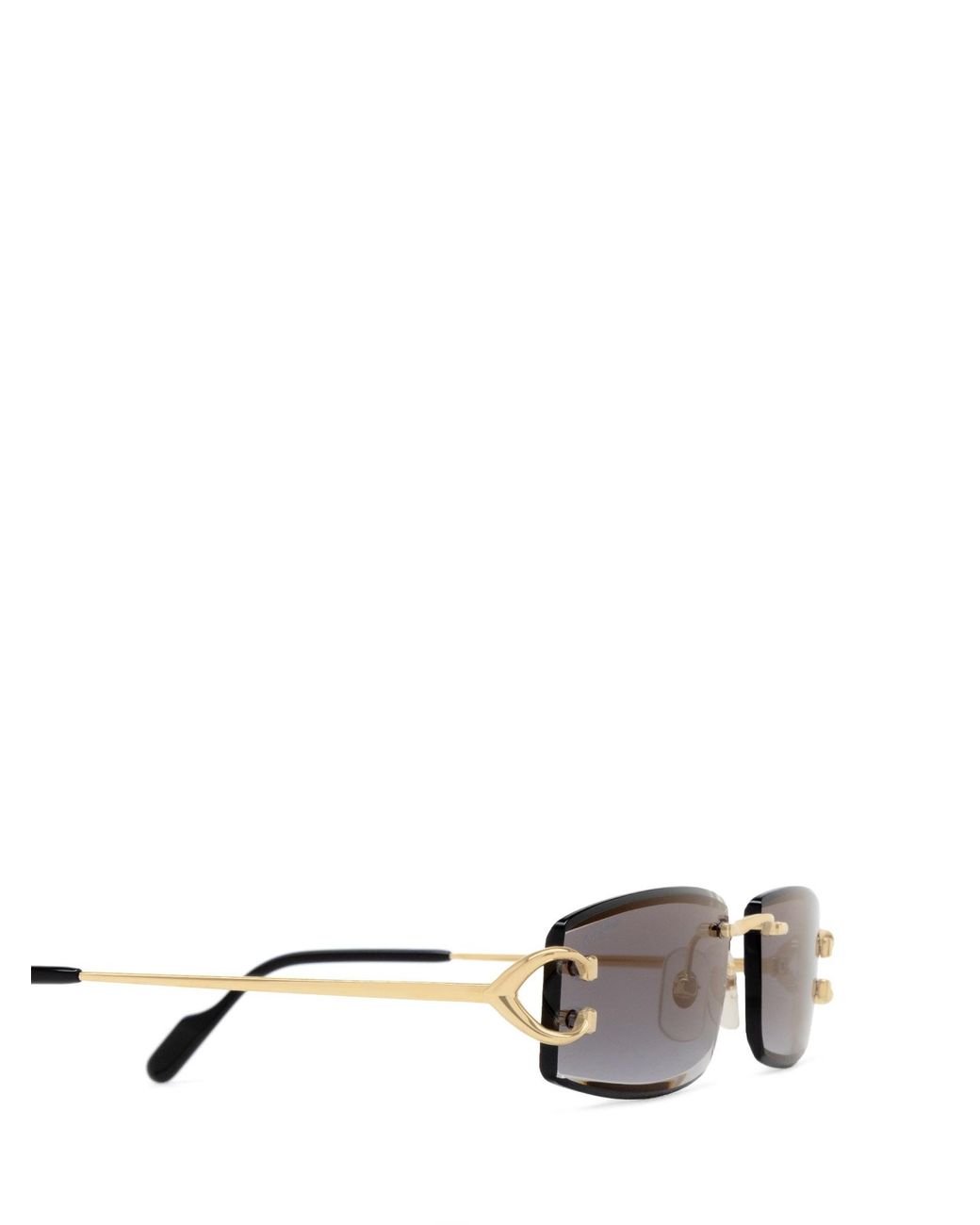 Cartier White Rectangular Frame Sunglasses for men