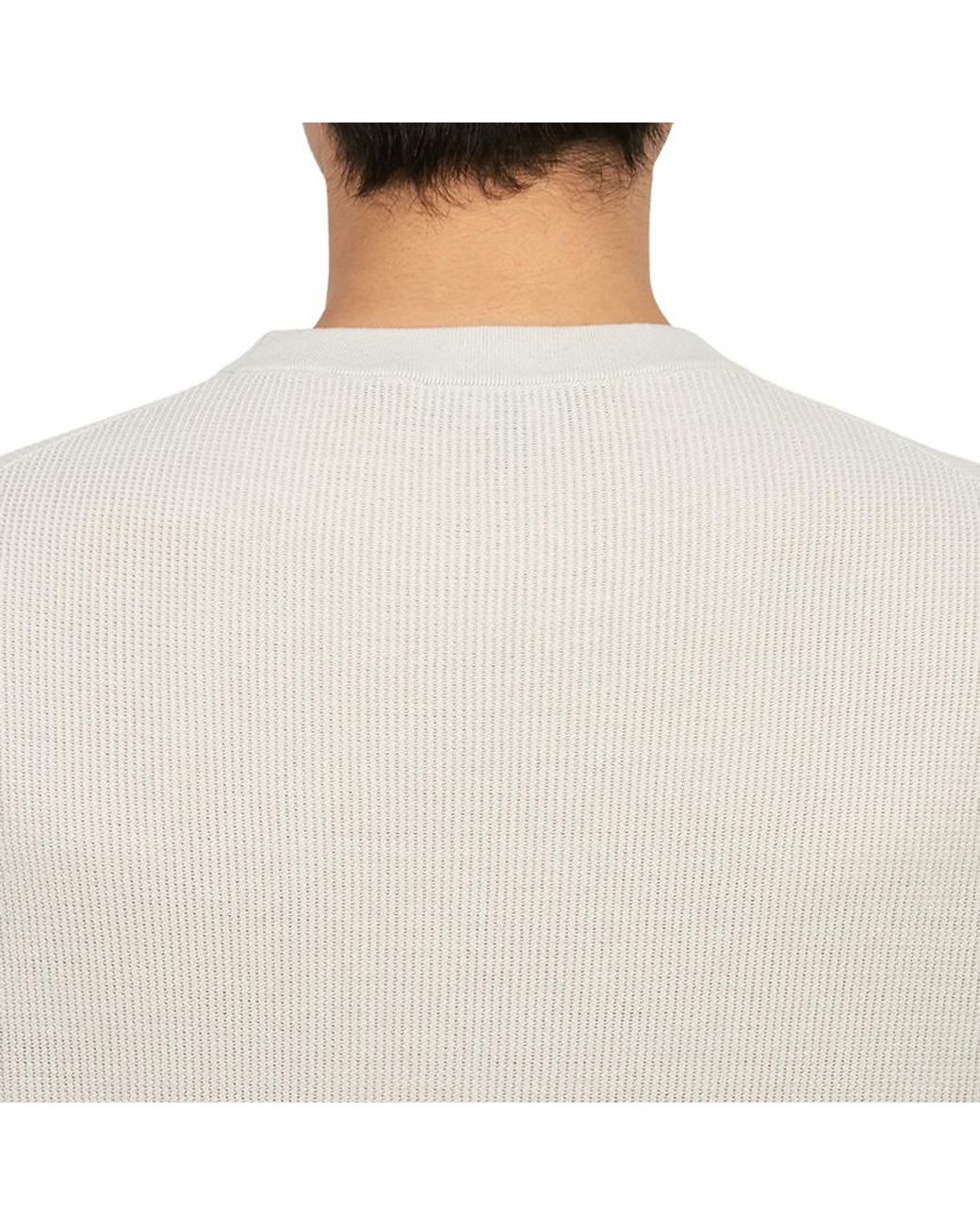 Theory White Crew-Neck Ribbed-Knit Jumper for men