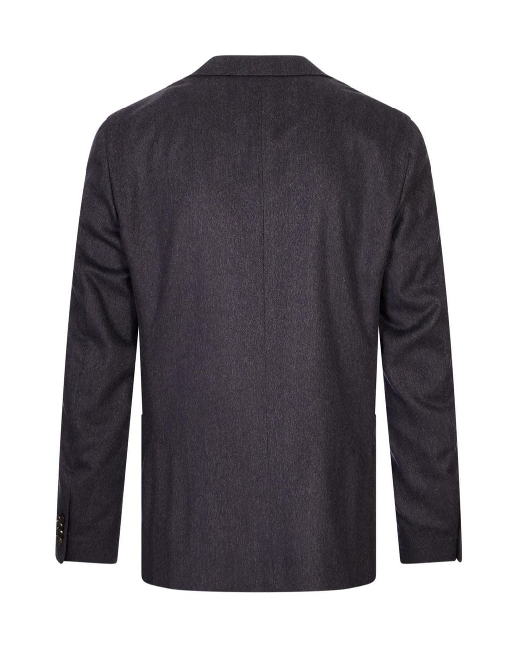 Corneliani Blue Single-Breasted Herringbone Blazer for men