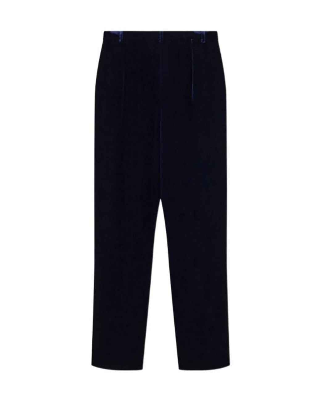 Emporio Armani Blue High-Waist Velvet Pants