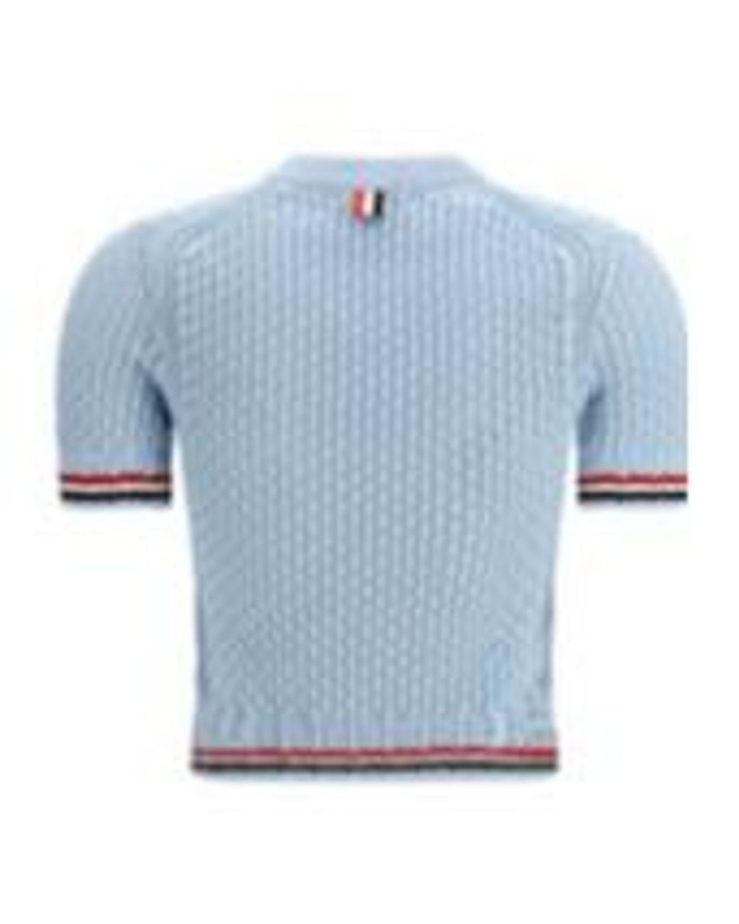 Thom Browne Blue Hector Pointelle Knitted T-Shirt