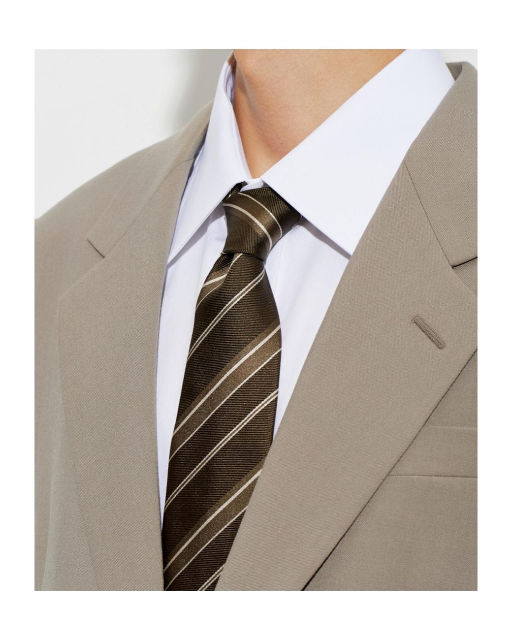 Tom Ford Brown Diagonal Striped Tie for men