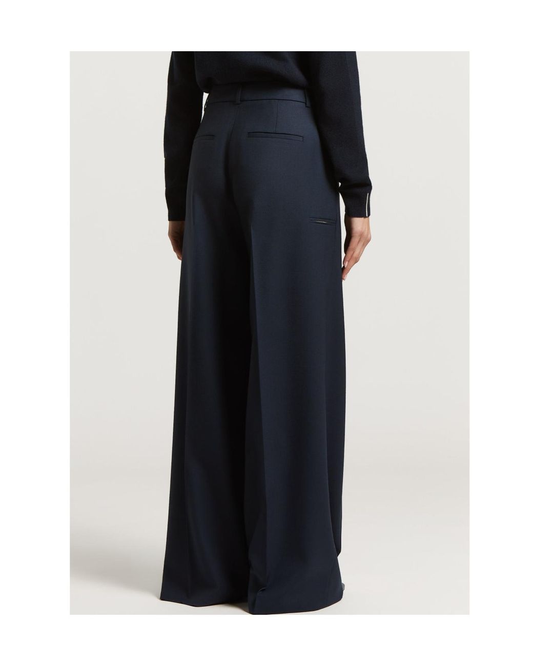 Peserico Black Pleated Wide-Leg Pants