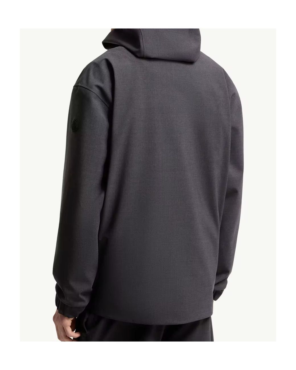 Moncler Blue Sillon Hooded Wool Blend Windbreaker for men
