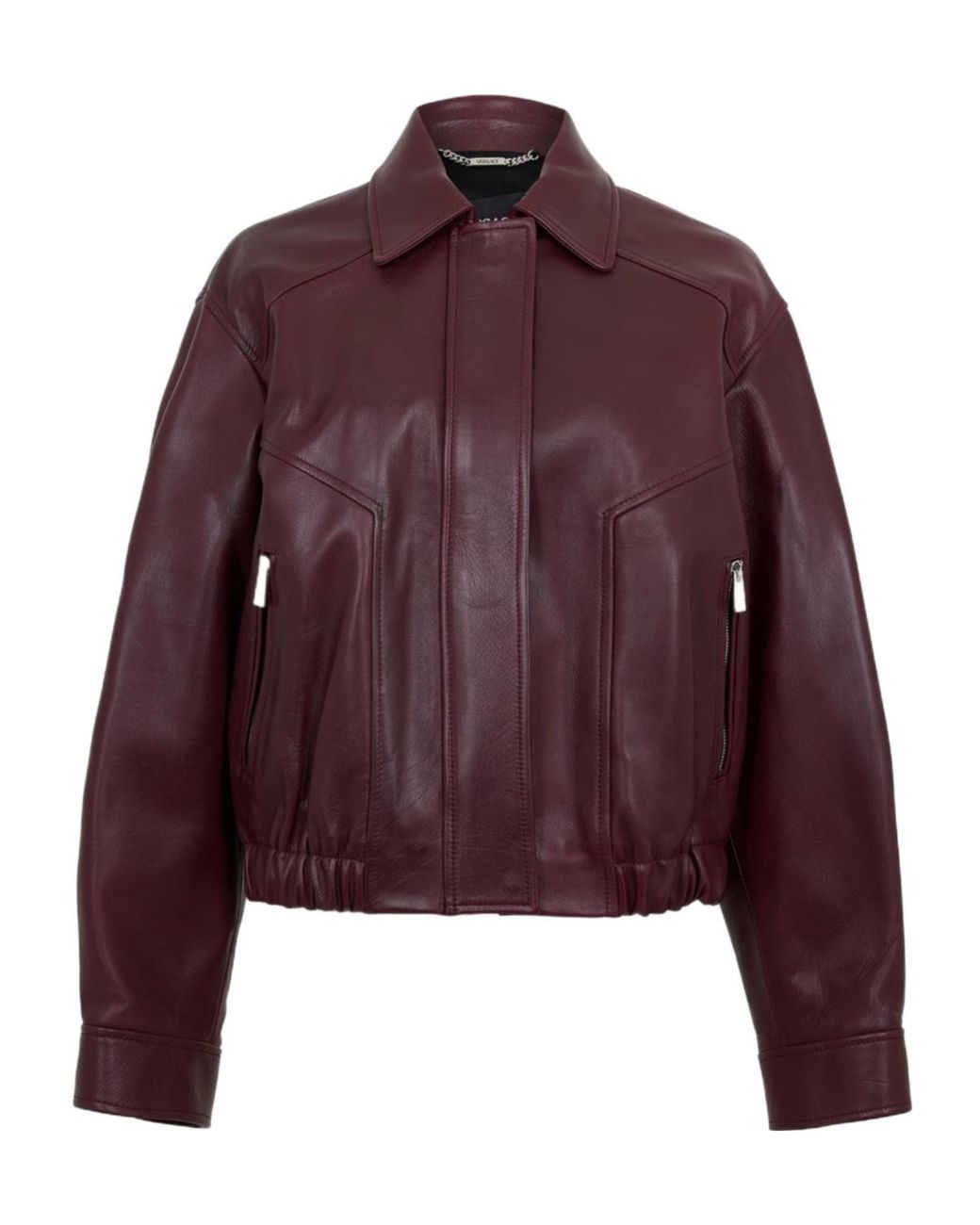 Versace Purple Zip Pocket Leather Jacket