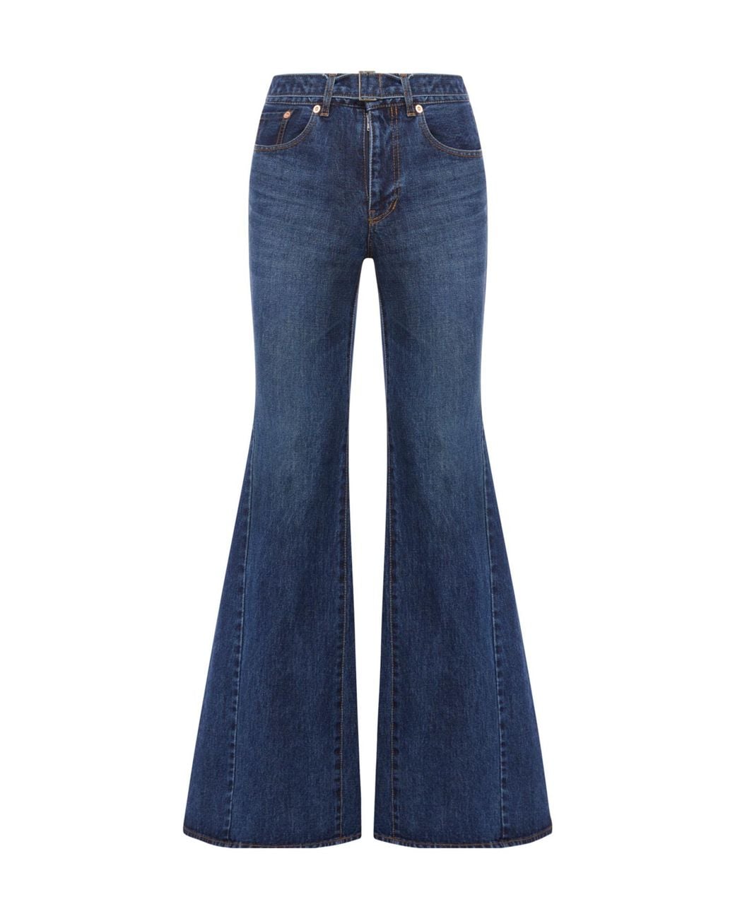 Sacai Blue Low-Rise Flared Jeans