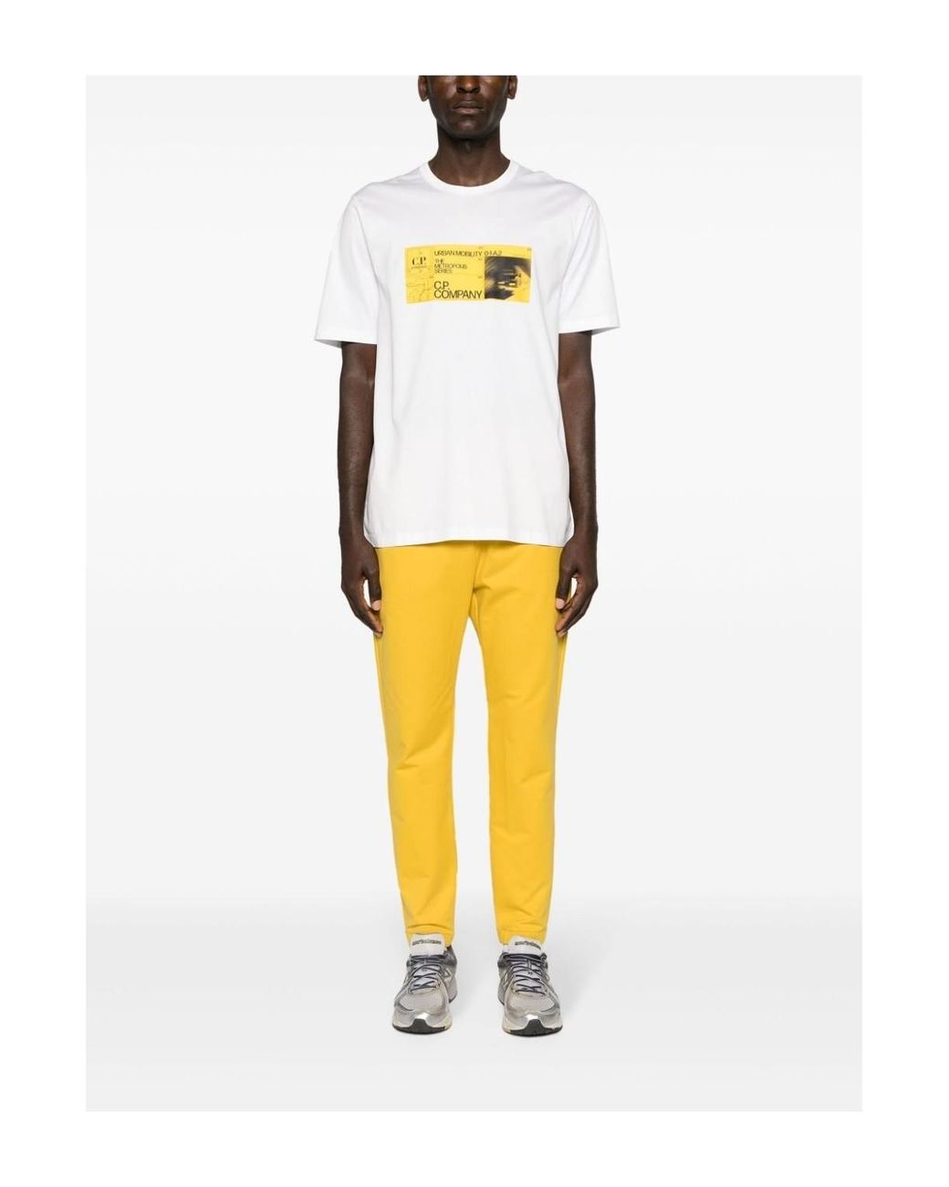C P Company White Graphic-Print Cotton T-Shirt for men