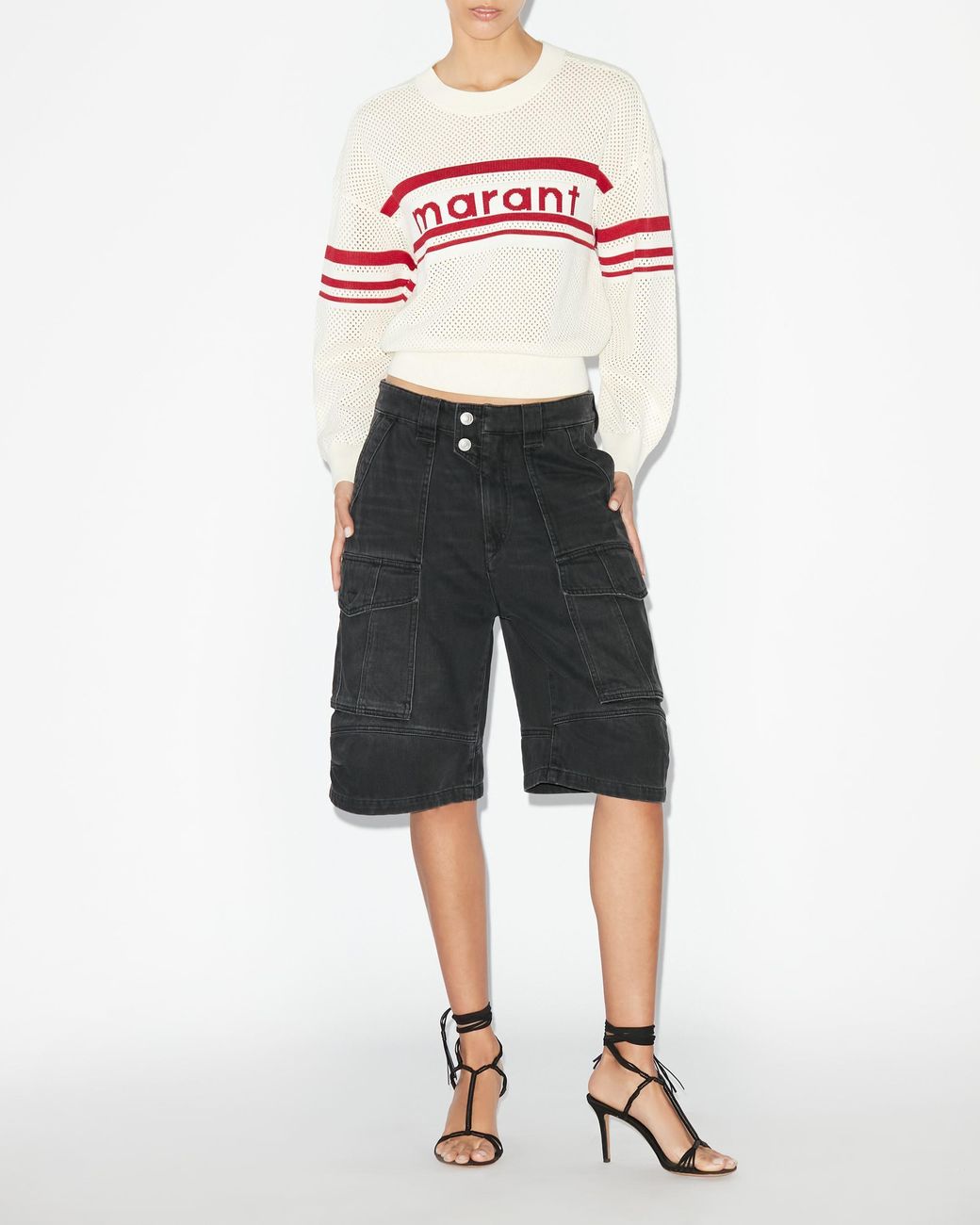 Isabel Marant Pink Isabel Marant Étoile Arwen Open-Knit Crewneck Jumper