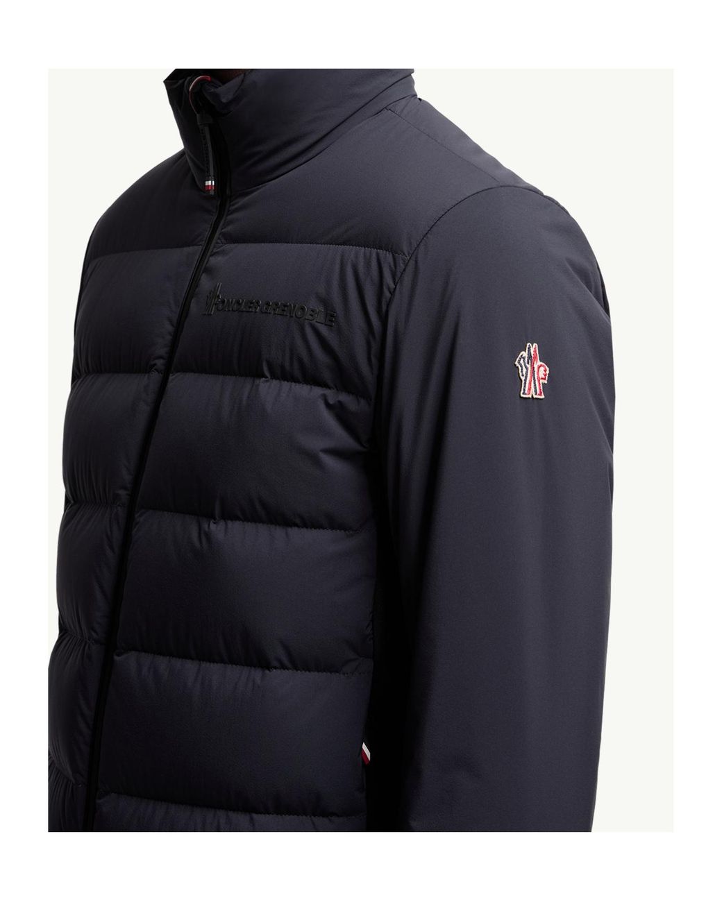 Moncler Blue Grenoble Araripe Zip-Up High Neck Jacket for men