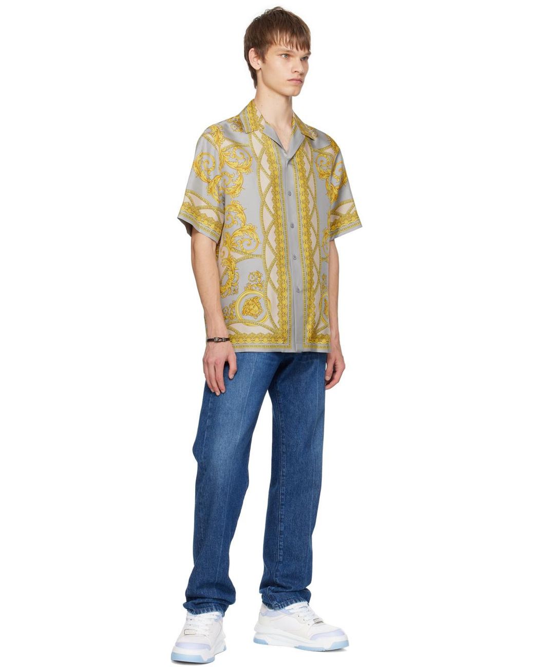 Versace Blue Odissea Lace-Up Sneakers for men