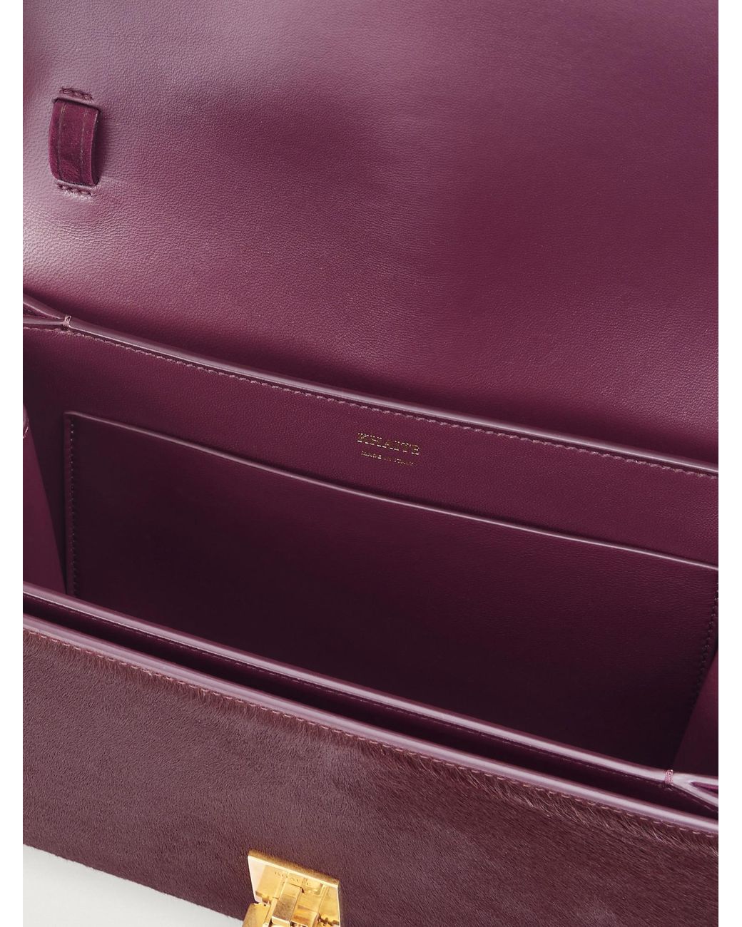 Khaite Purple Calf Hair-Trimmed Suede Shoulder Bag