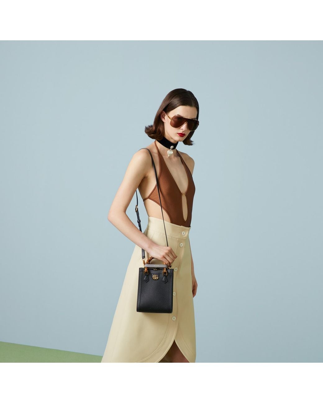 Gucci Black Mini Diana Tote Bag