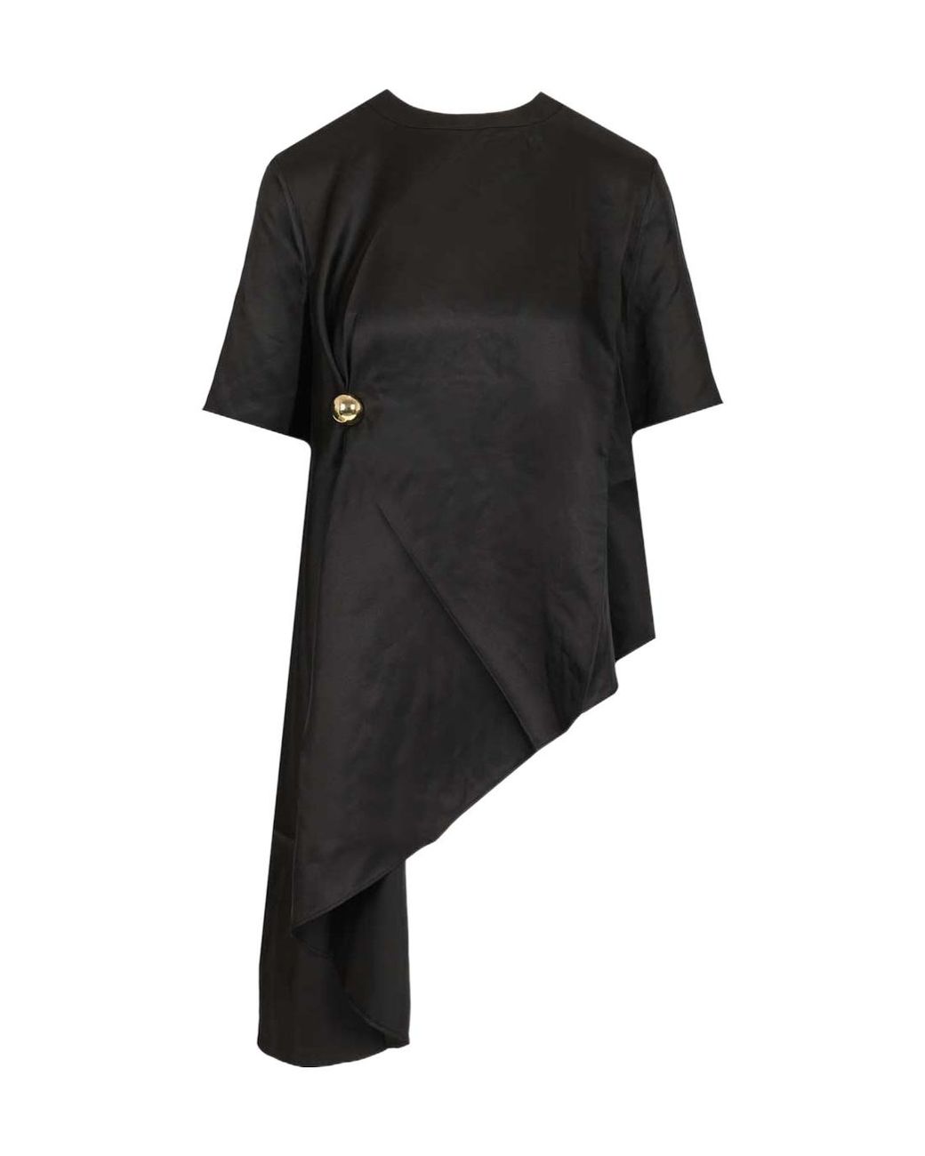 Loulou de Saison Black Madea Draped Asymmetric Top