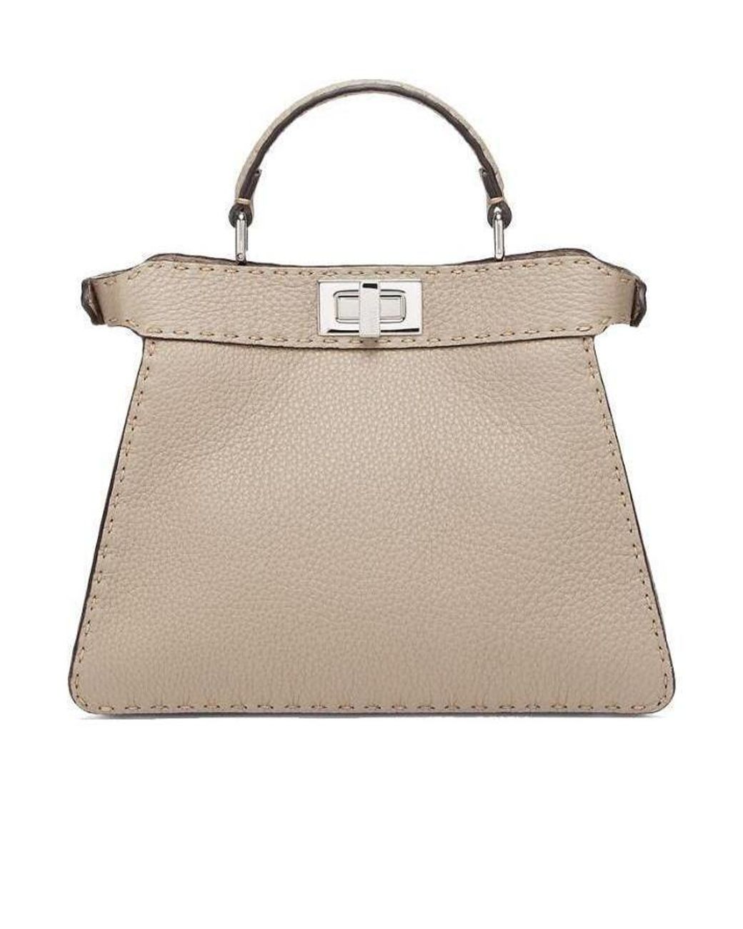 Fendi Natural Dove Selleria Bag With 1254 Hand-Sewn Topstitches