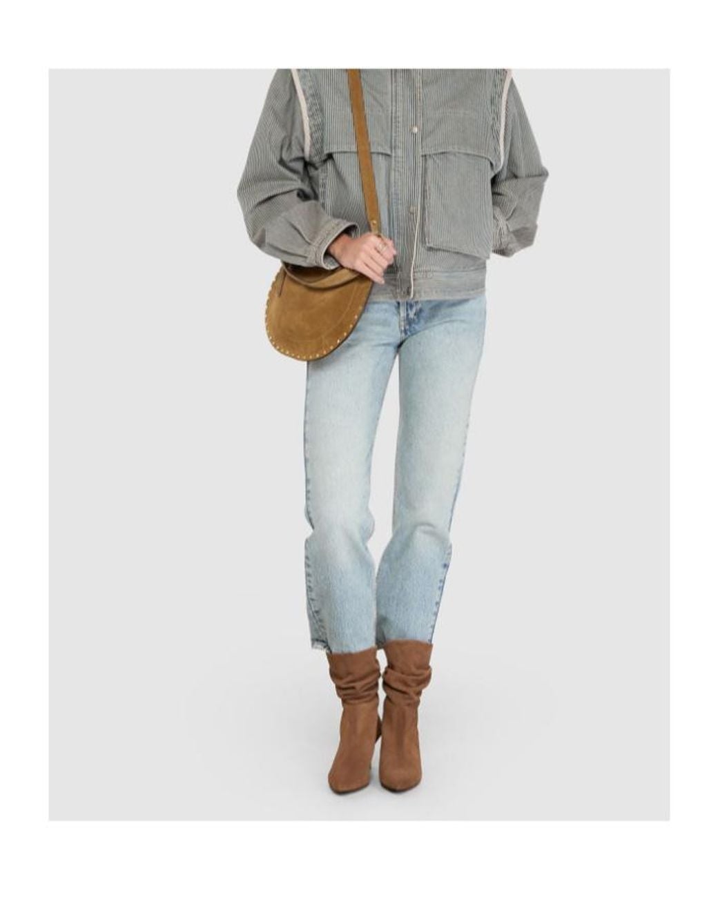 Isabel Marant Blue Daya Logo Patch Cropped Jeans
