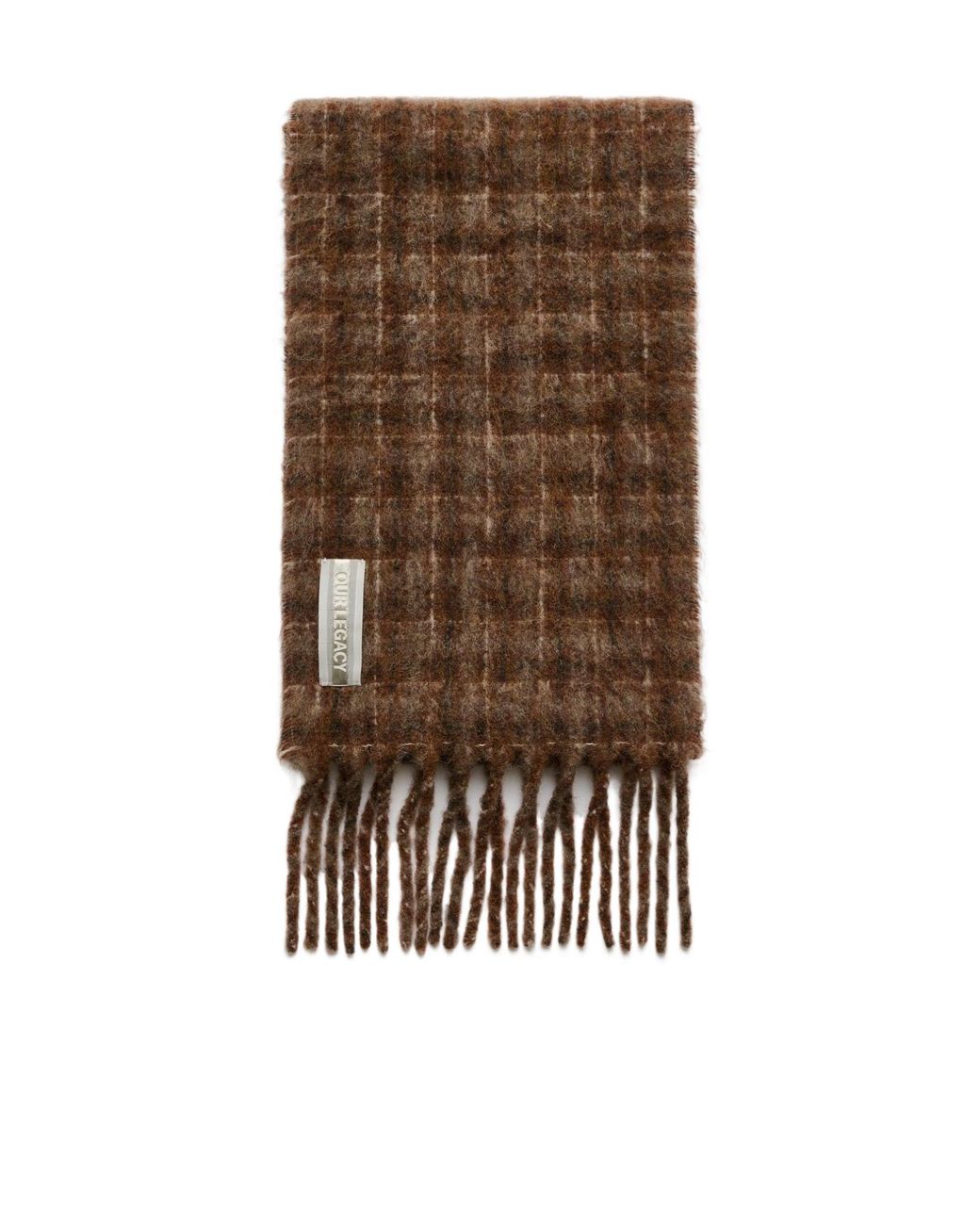 Our Legacy Brown Dorf Check Estate Scarf for men