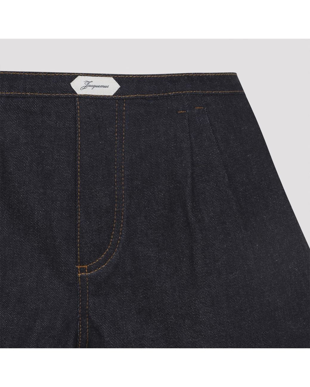 Jacquemus Blue Pleated Denim Shorts