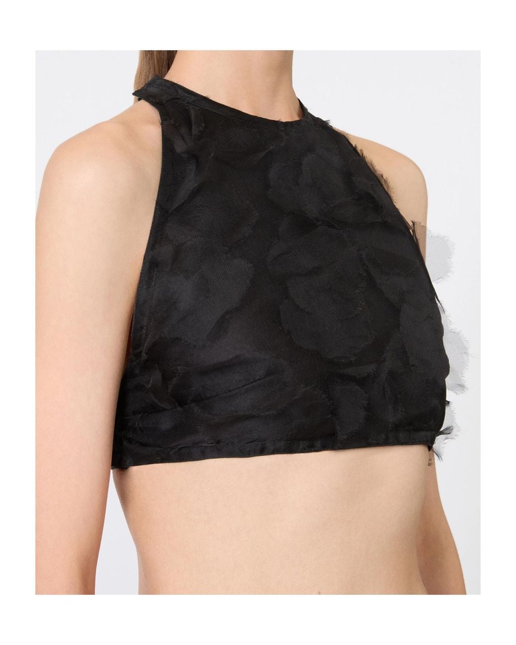 Max Mara Black Mxsfumetto Cut-Out Crop Top