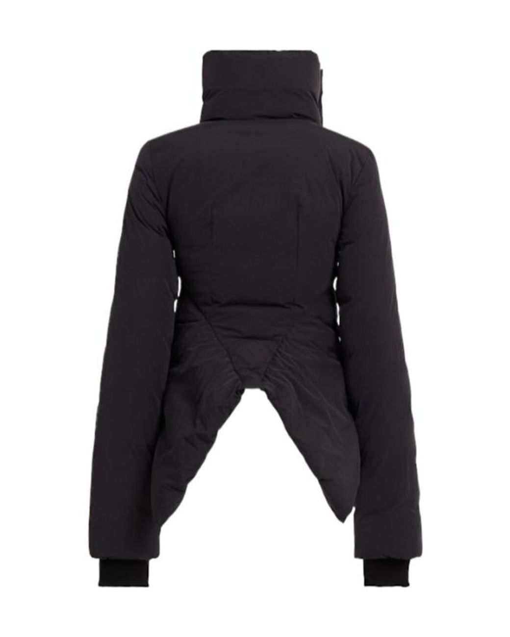 Rick Owens Black Naska High Neck Matte Nylon Down Jacket