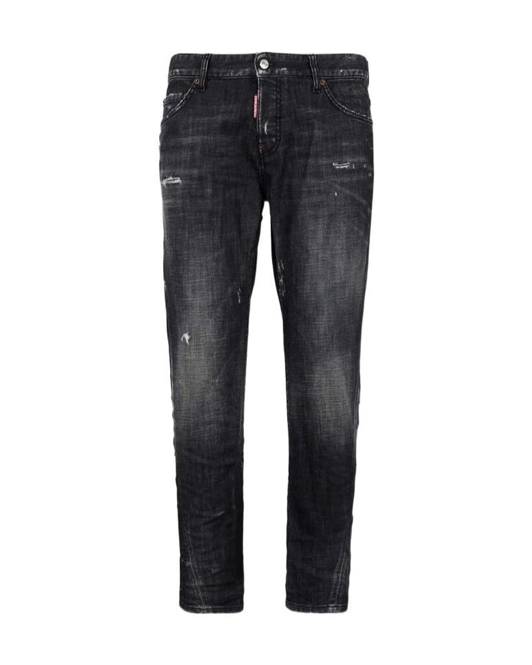 DSquared² Blue Distressed Slim-Fit Jeans for men