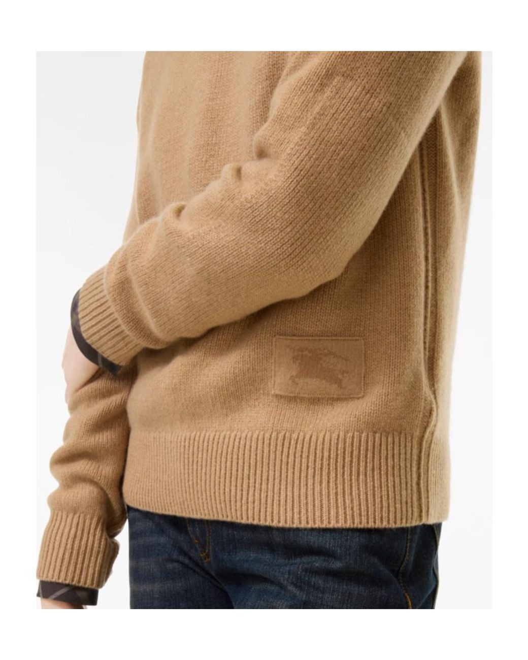 Burberry Natural Crew Neck Knitted Sweater