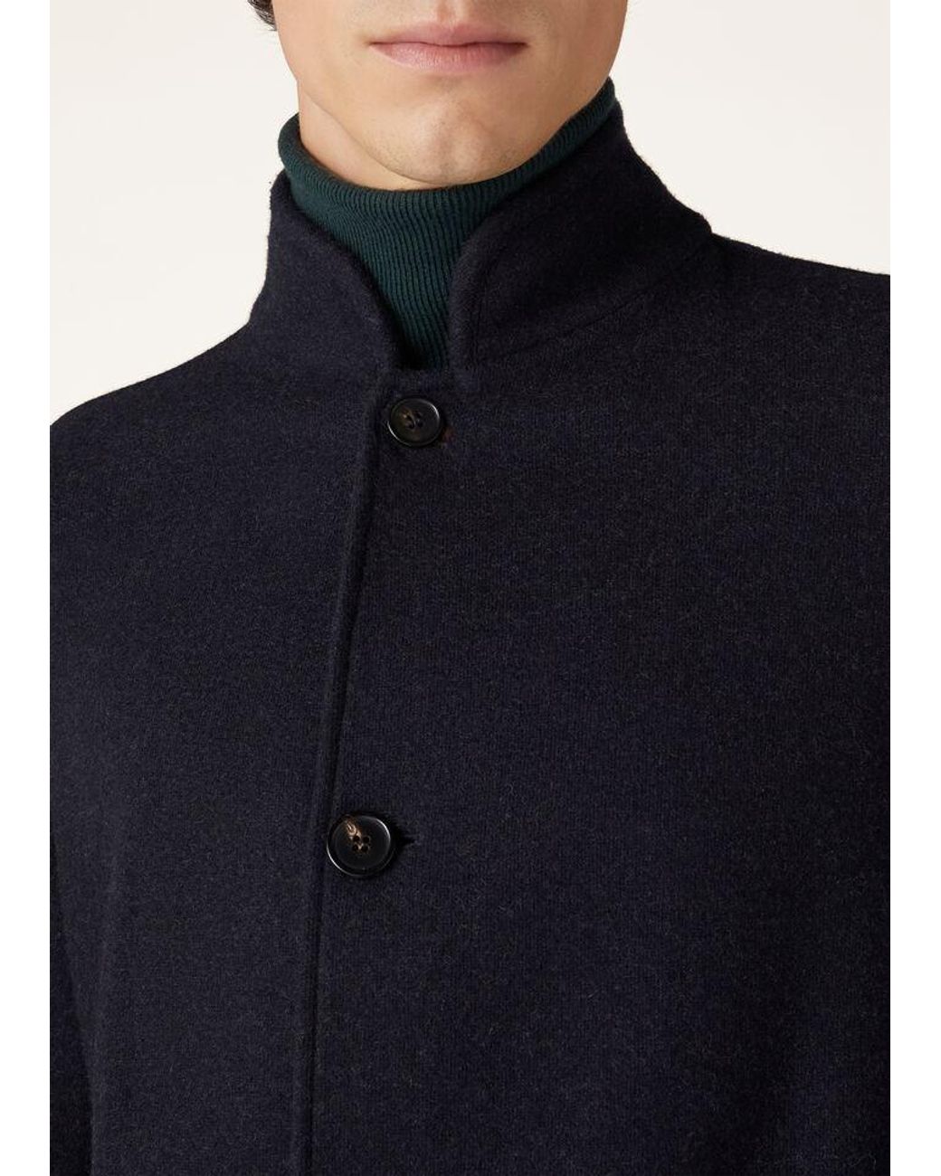 Loro Piana Blue Button-Up Suede-Cashmere Jacket for men