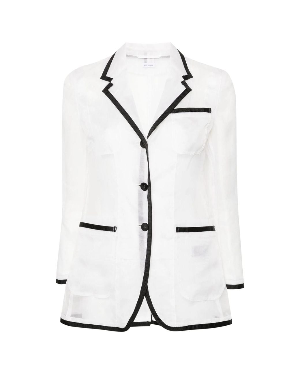 Thom Browne White Semi-Sheer Organza Blazer
