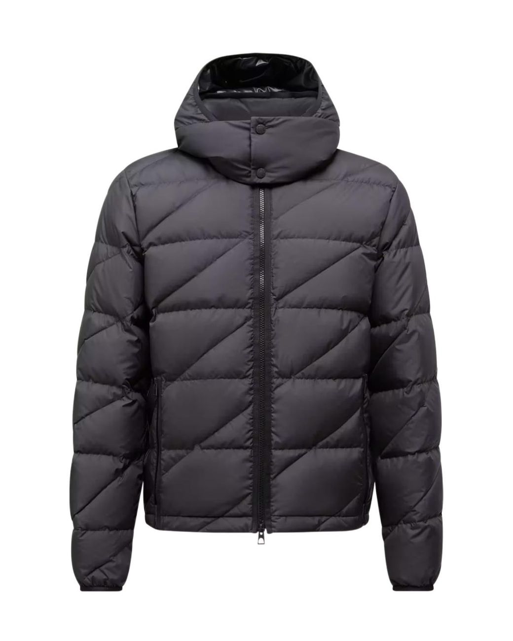 Moncler Gray Sciros Diagonal-Quilted Hooded Short Down Jacket for men