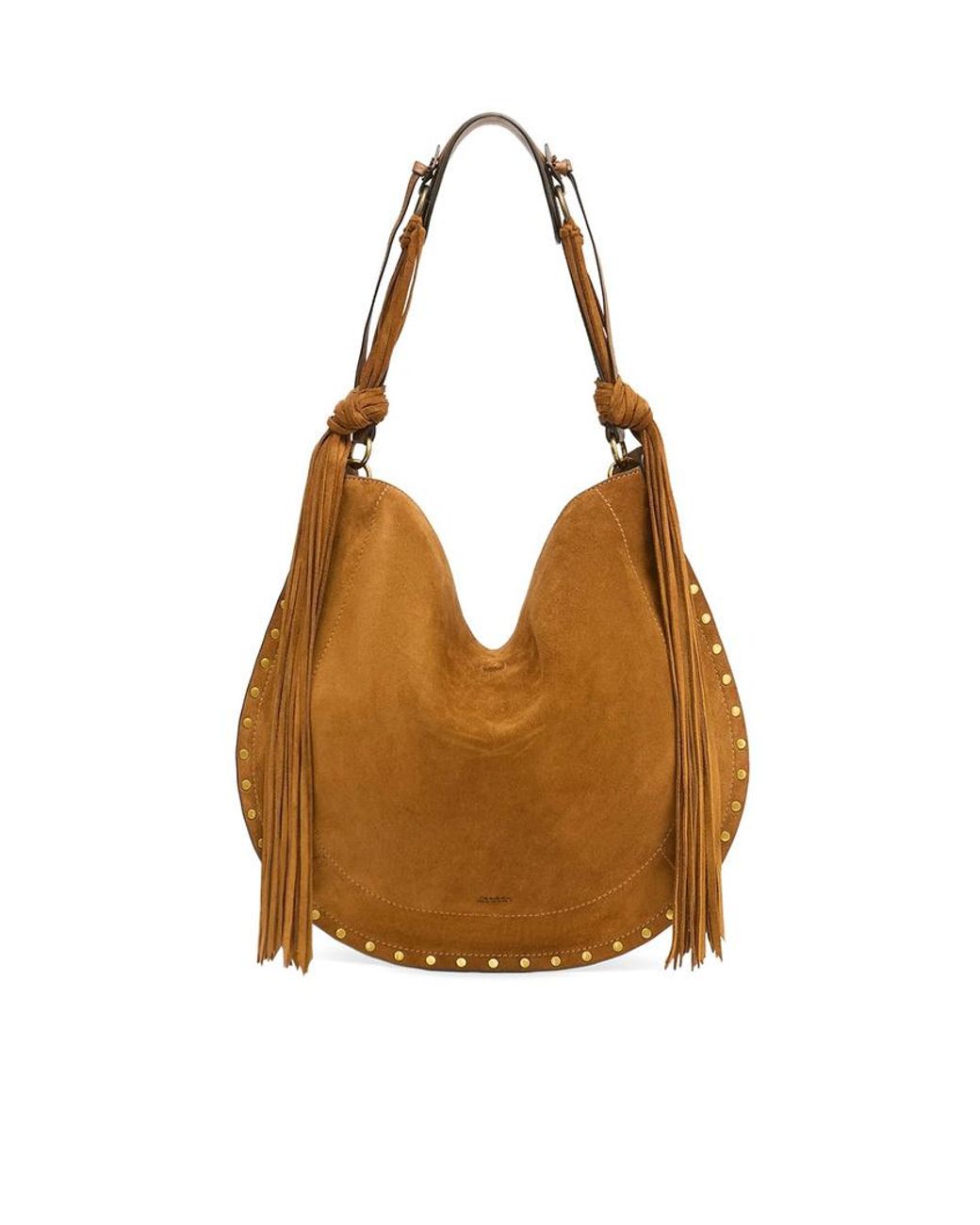 Isabel Marant Brown Oskan Fringed Soft Hobo Bag