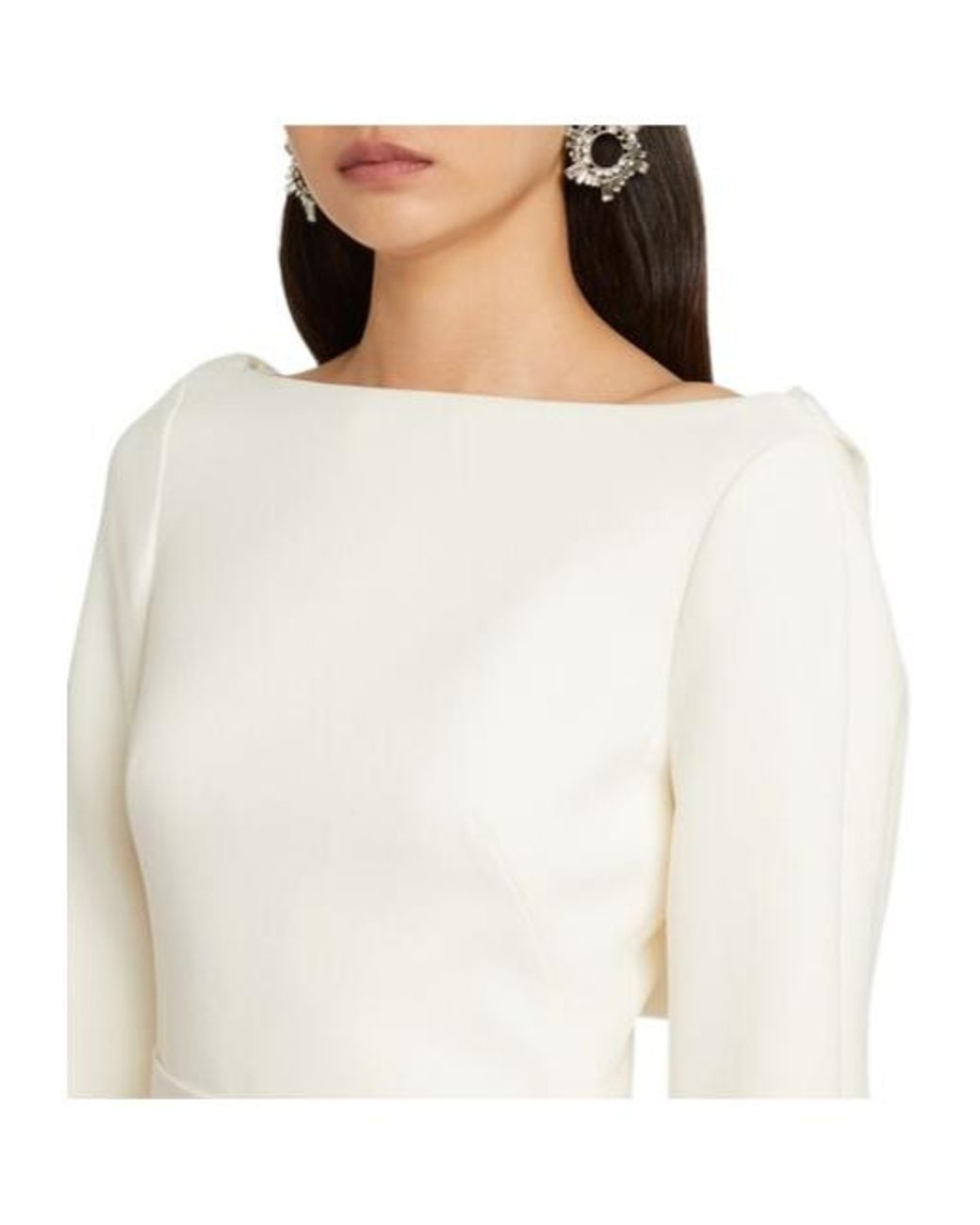 Safiyaa White Bridal Amaris Embellished Crêpe Gown