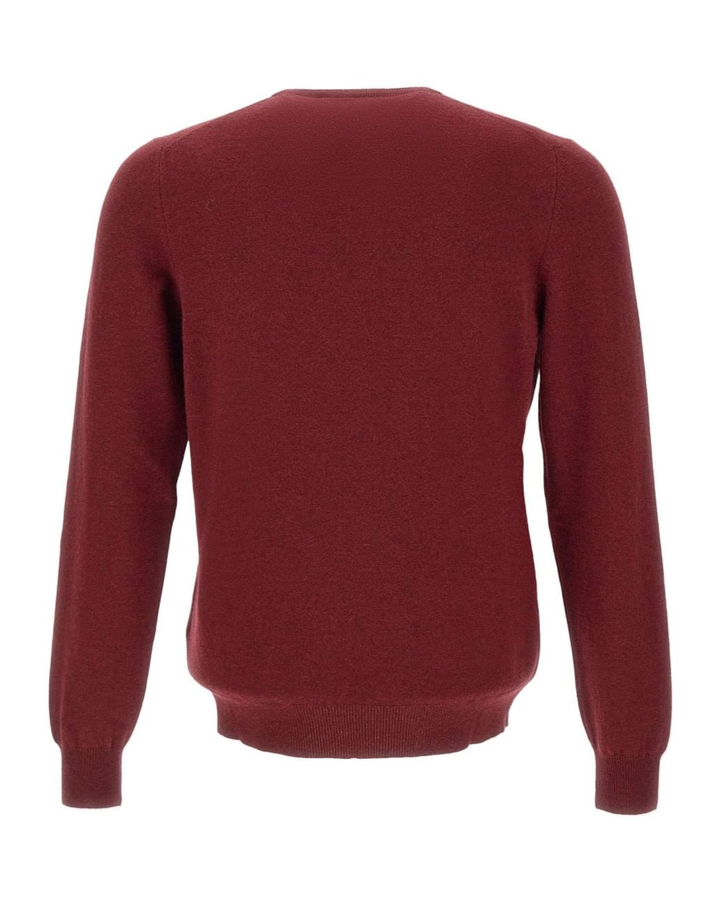 Gran Sasso Red Long Sleeved Crewneck Knitted Jumper for men