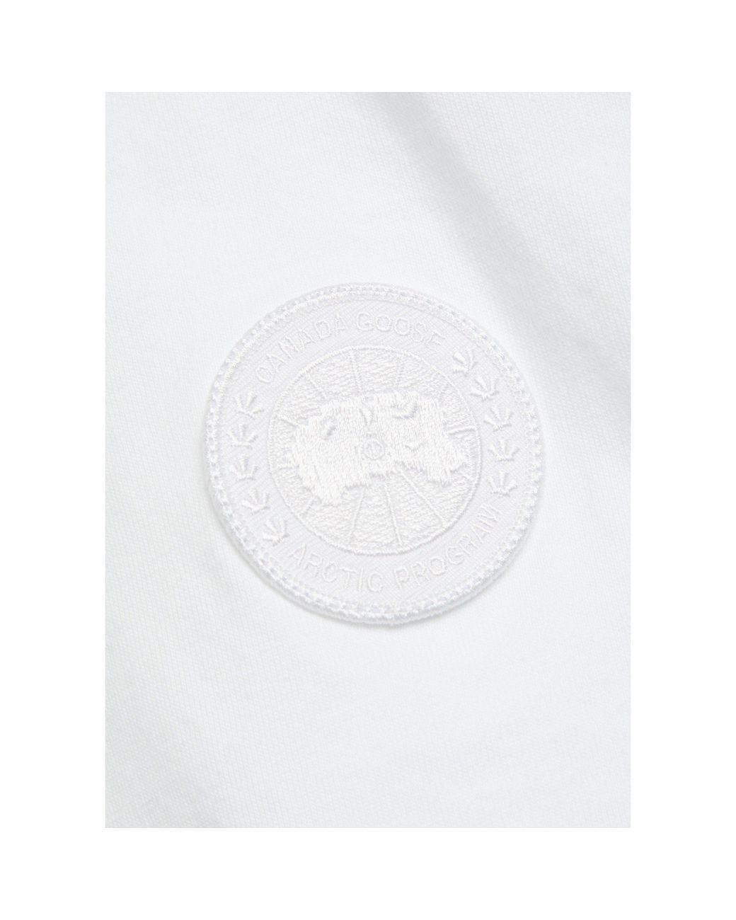 Canada Goose White Simple Pure Cotton T-Shirt for men