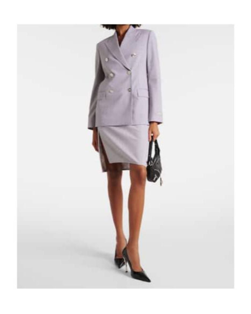 Versace Purple Mélange Wool-Blend Blazer