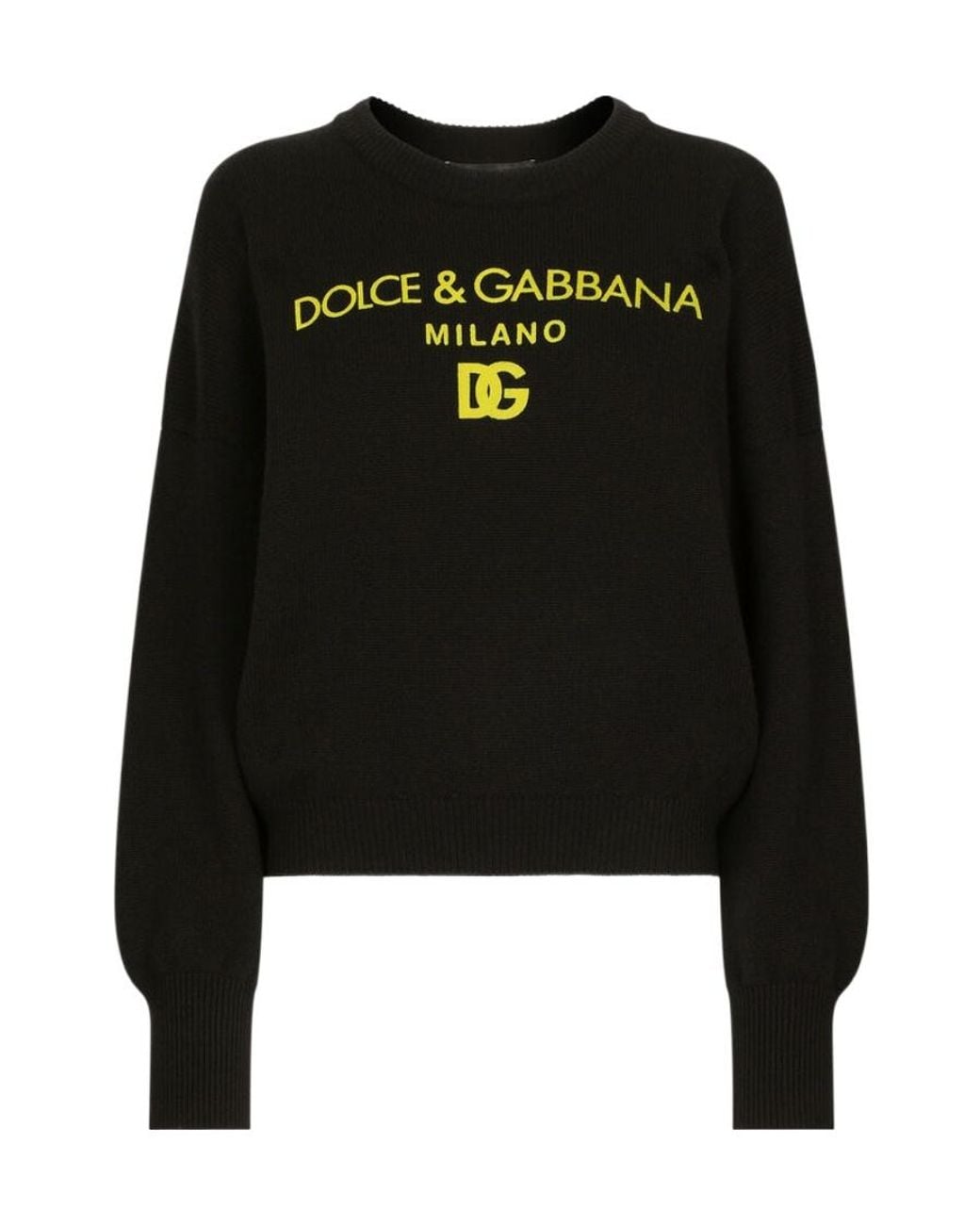 Dolce & Gabbana Black Logo Printed Knit Jumper