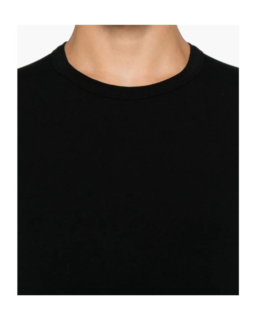 Thom Krom Black Raw-Edge Crew-Neck Sweater for men