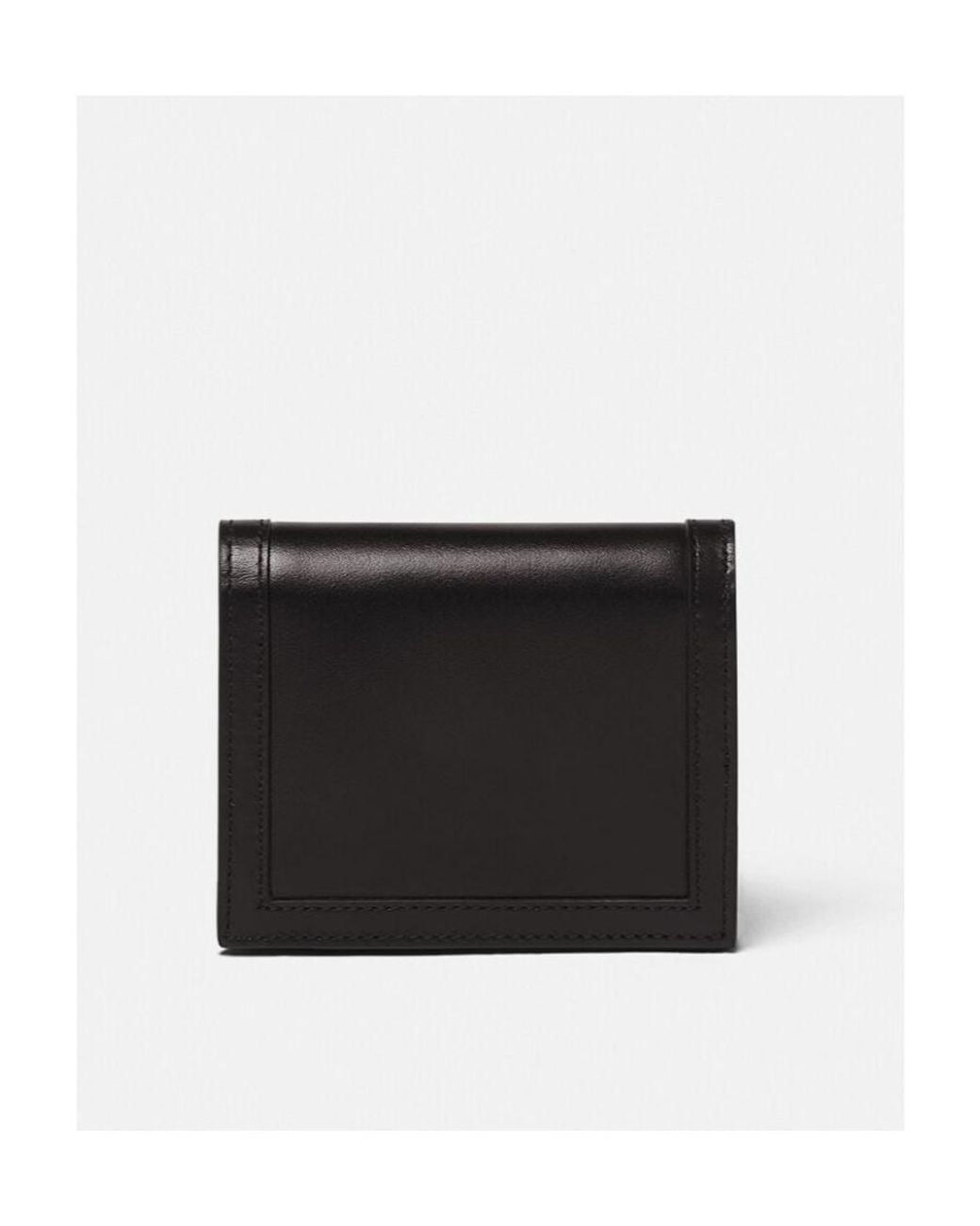 Versace Black Logo Plaque Bifold Wallet