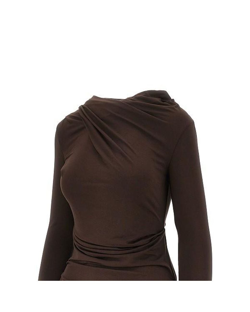 Entire studios Brown Draped Long-Sleeve Top