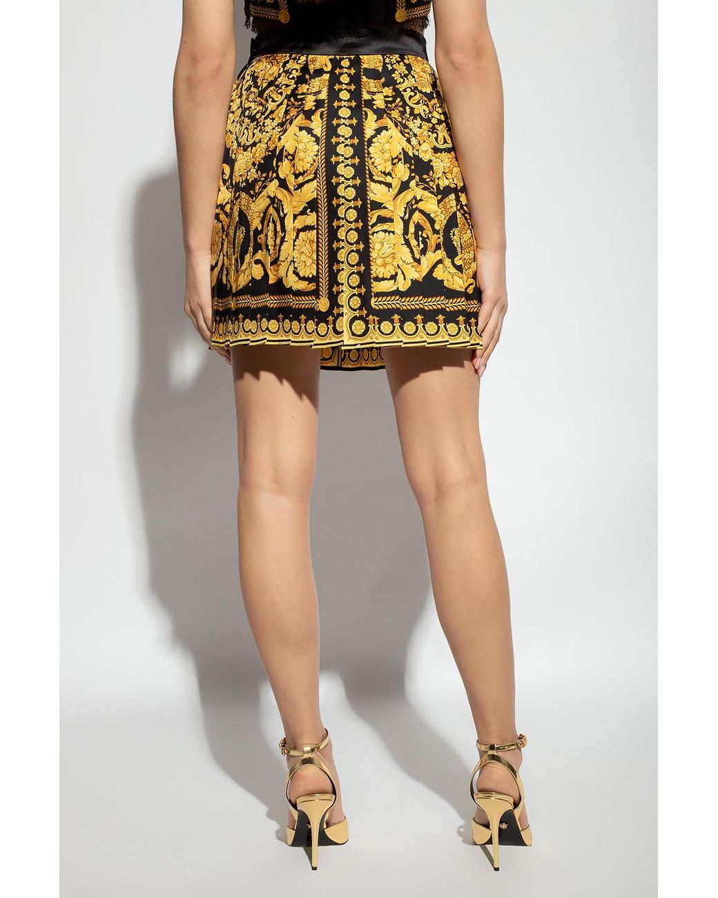 Versace Metallic Baroque Printed Mini Skirt
