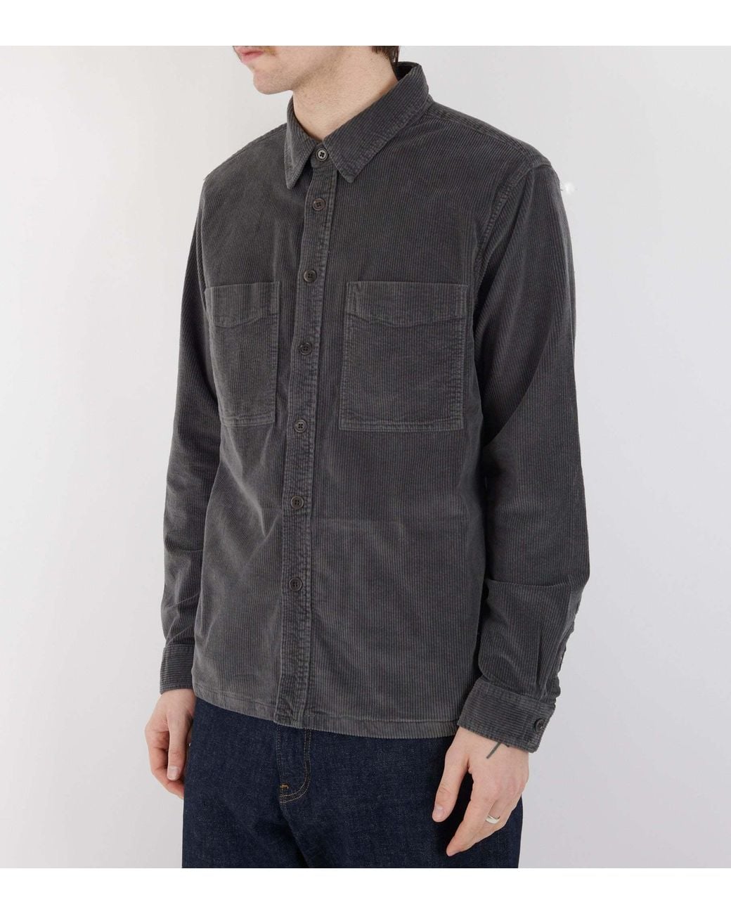 Paul Smith Gray Ps Buttoned Corduroy Shirt for men