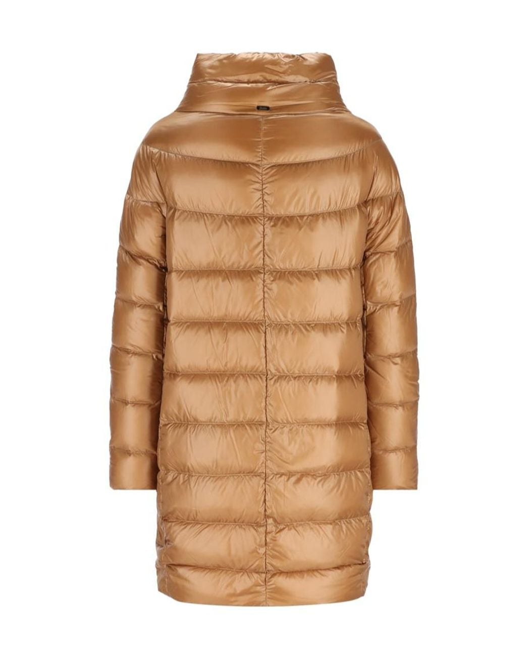 Herno Brown Quilted High-Neck Coat