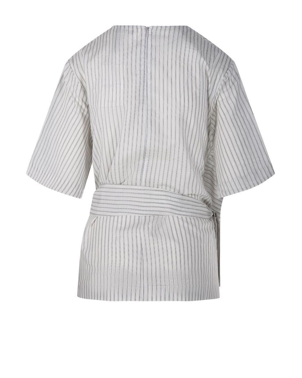 Rohe Gray Wrap Stripe Top