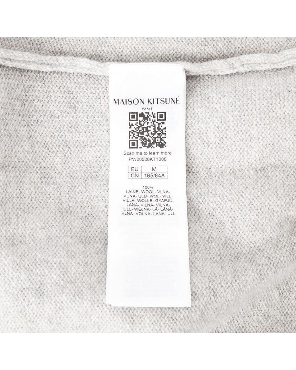 Maison Kitsuné White Maison Kitsuné Fox Patch Knitted Cardigan