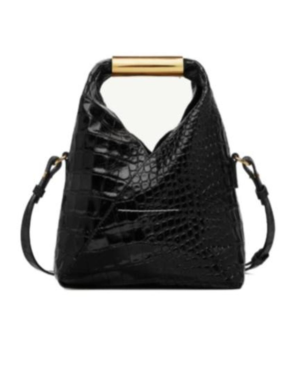 MM6 by Maison Margiela Black Japanese Embossed Small Shoulder Bag