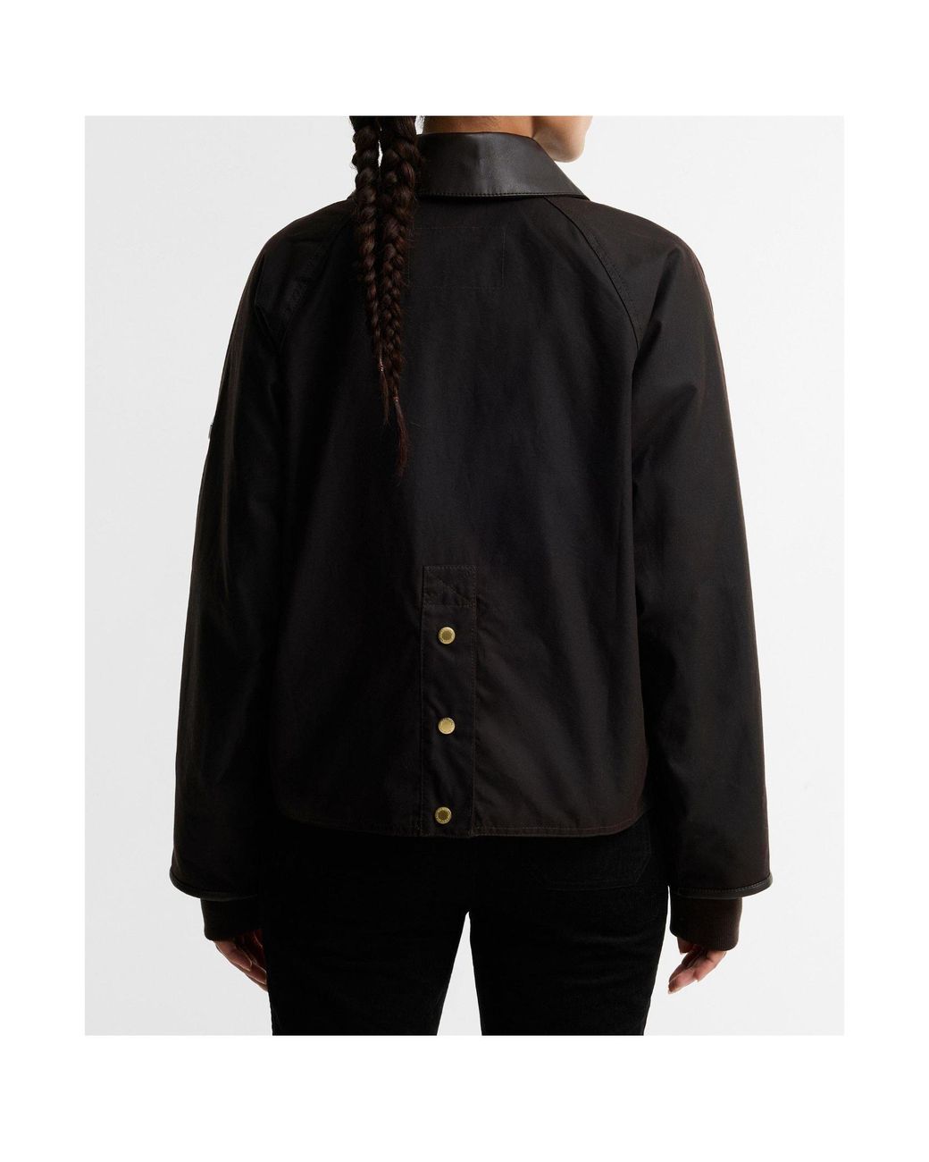 Barbour Black Collar Cropped Jacket