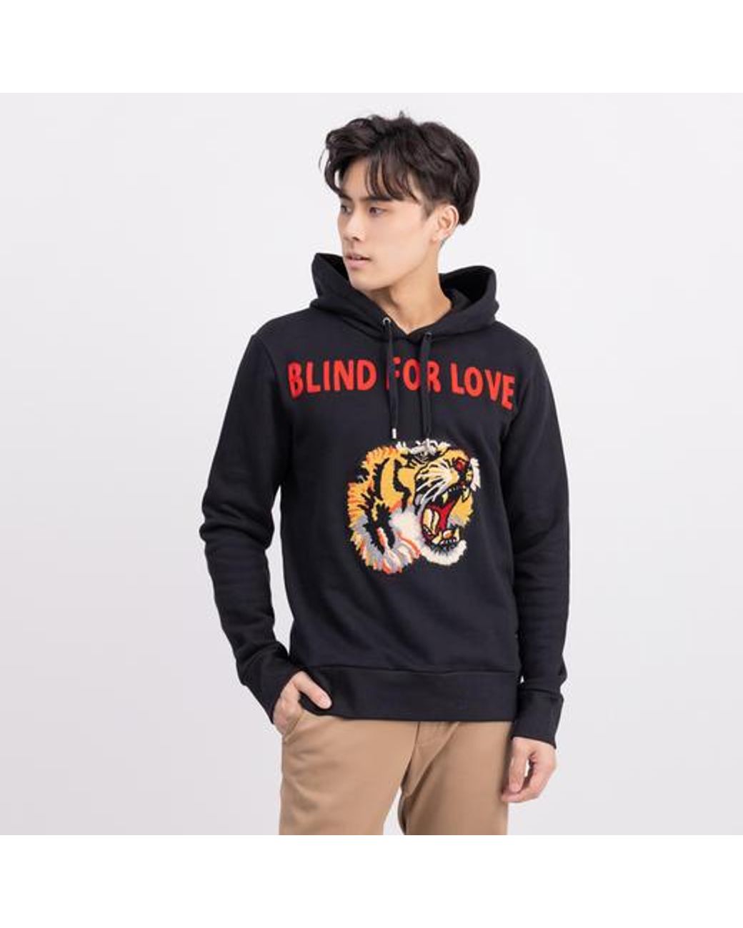 Gucci Blue Logo Hooded Sweater for men