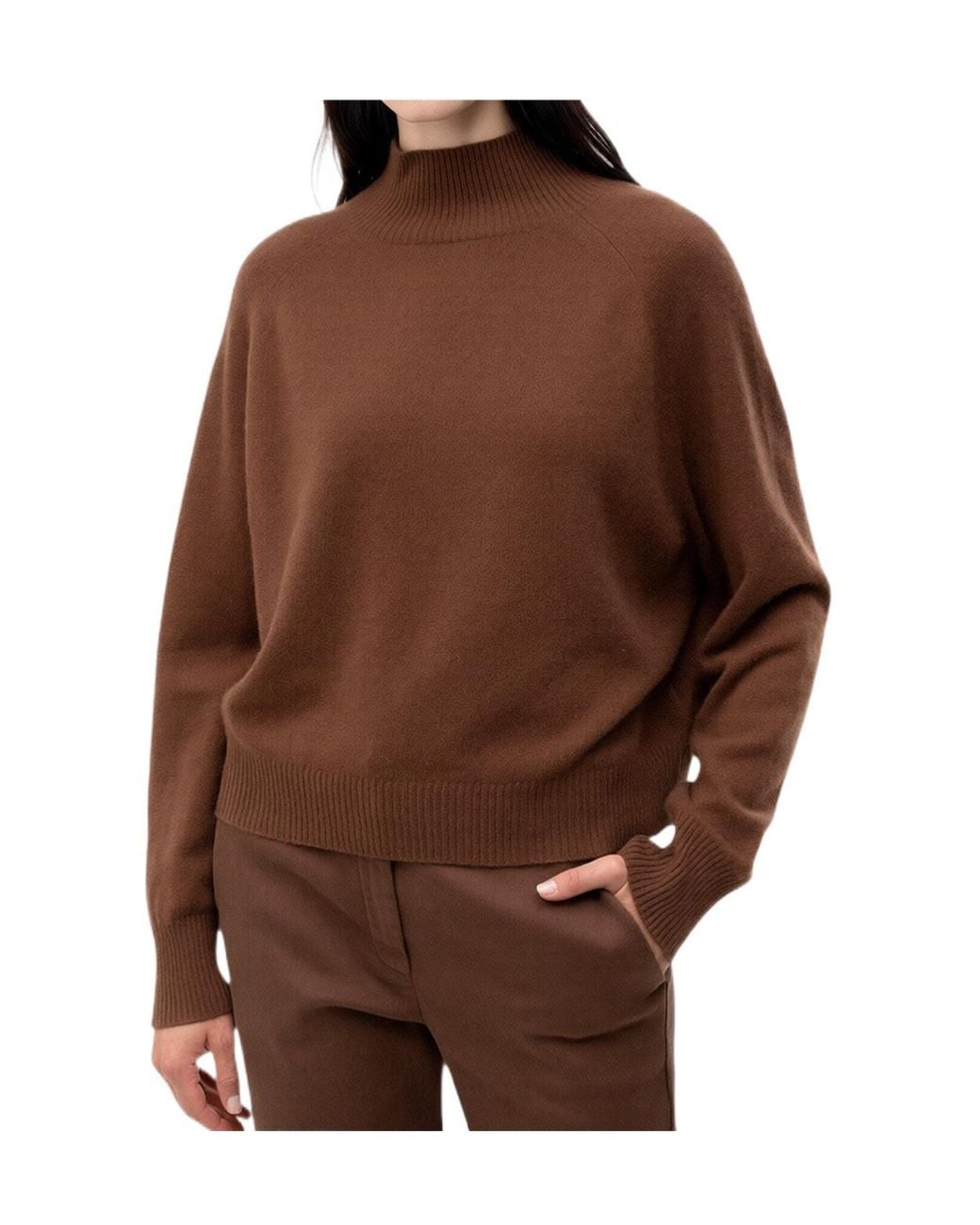 Marella Brown Ribbed Knit Sweater