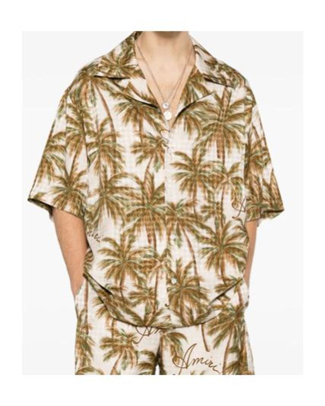 Amiri Metallic Palm Printed Shirt for men