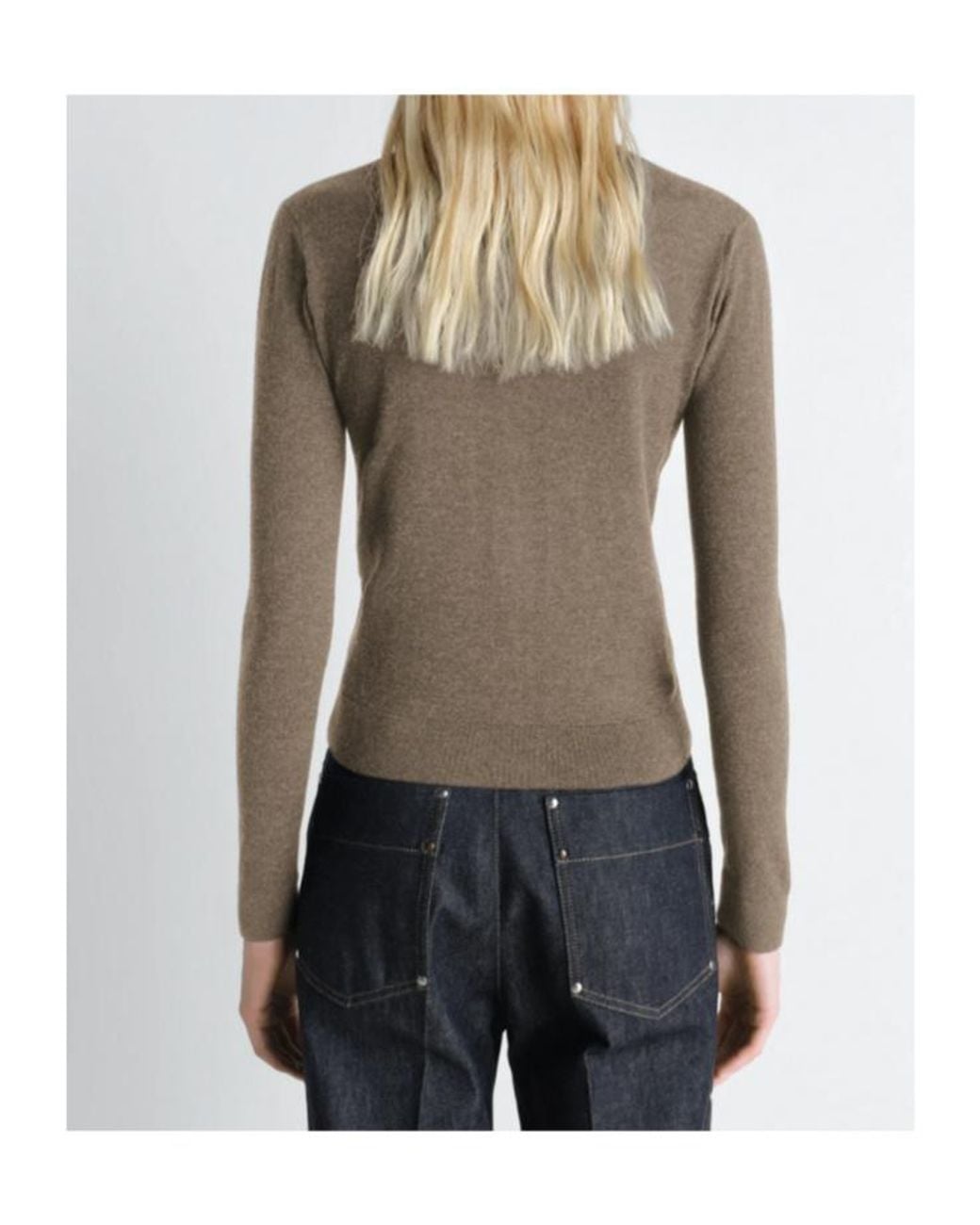 Lemaire Brown Buttoned V-Neck Cardigan