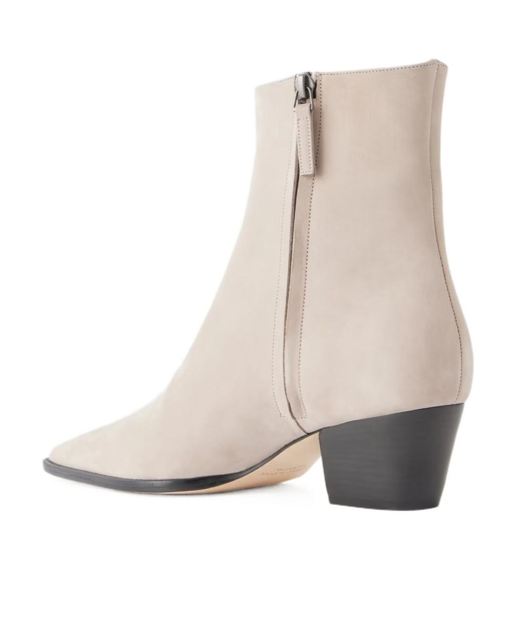 Manolo Blahnik White Suede Pointed-Toe Ankle Boots